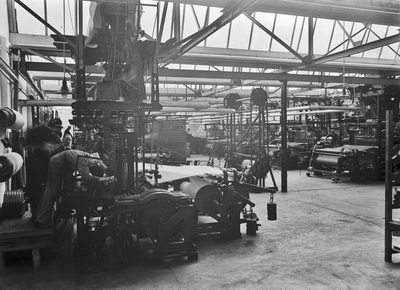 834141 Interieur van een trijpfabriek te Eindhoven.N.B. Vermoedelijk betreft het de fabriek van Leo Schellens & Co.